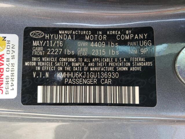 2016 HYUNDAI GENESIS CO - KMHHU6KJ1GU136930