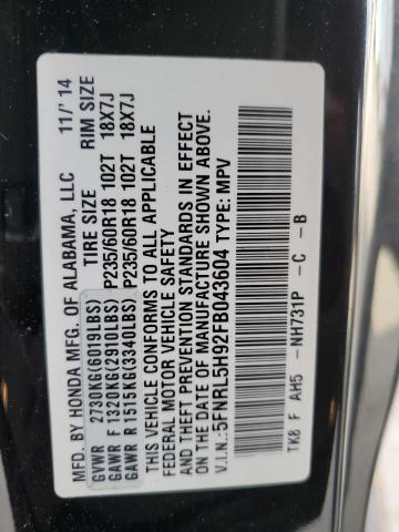 2015 HONDA ODYSSEY TO - 5FNRL5H92FB043604