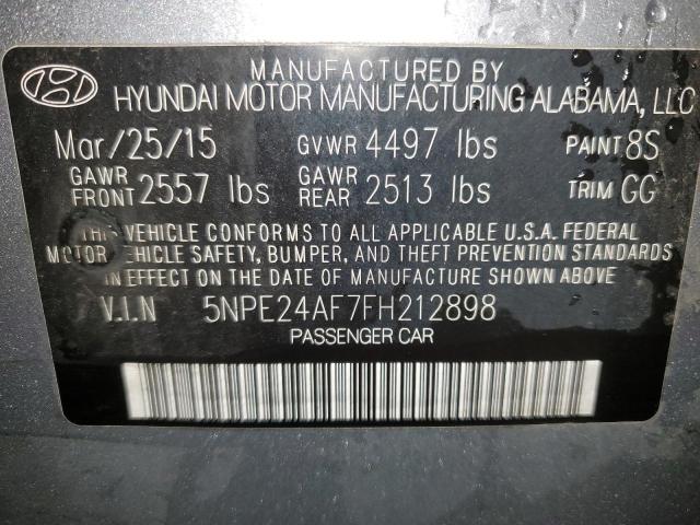2015 HYUNDAI SONATA SE 5NPE24AF7FH212898
