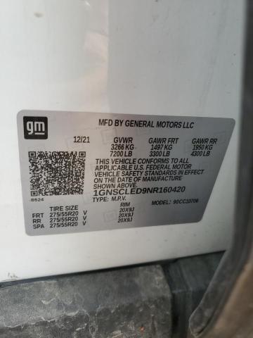 2022 CHEVROLET TAHOE C150 1GNSCLED9NR160420