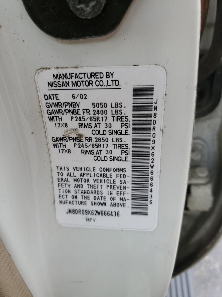 jn8dr09x62w666436 JN8DR09X62W666436 2002 Nissan Pathfinder Le