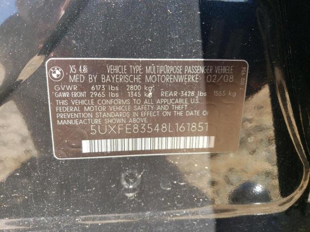 2008 BMW X5 4.8I VIN: 5UXFE83548L161851 Lot: 47345214