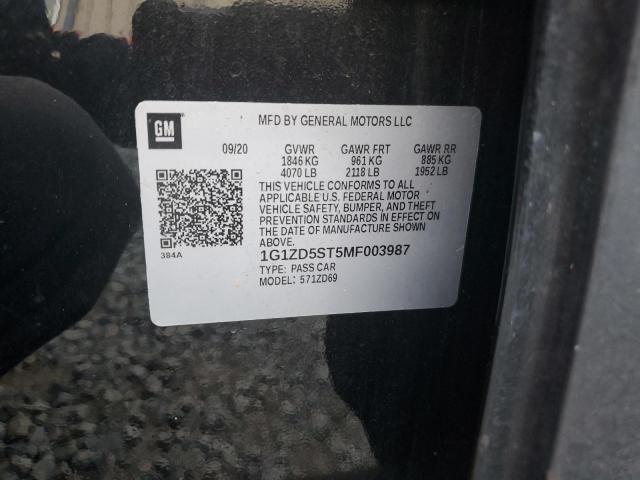 2021 Chevrolet Malibu Lt VIN: 1G1ZD5ST5MF003987 Lot: 46928574