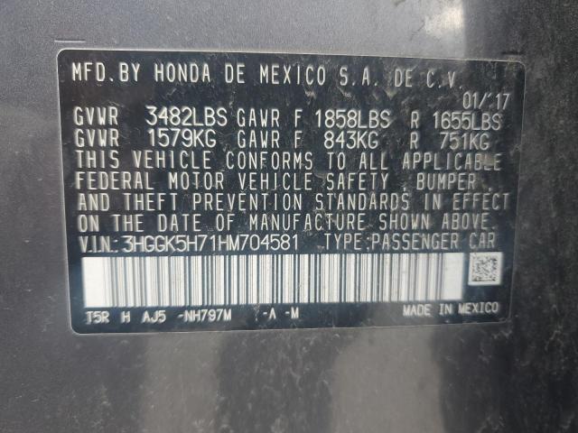 2017 HONDA FIT EX - 3HGGK5H71HM704581