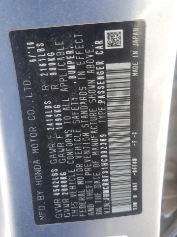 2017 HONDA ACCORD HYB - JHMCR6F31HC002369