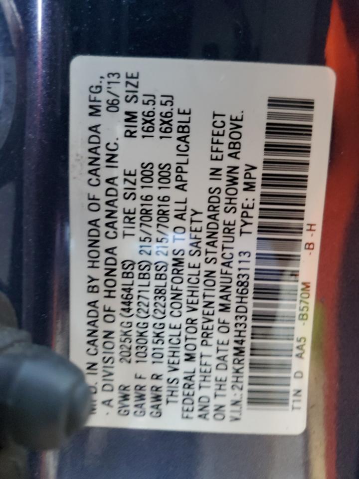 2HKRM4H33DH683113 2013 Honda Cr-V Lx