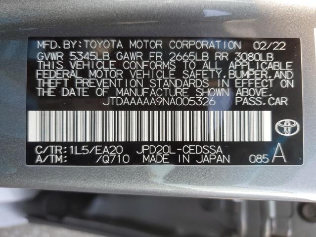 JTDAAAAA9NA005326 Toyota Mirai Le  12