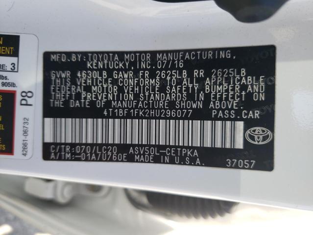 2017 TOYOTA CAMRY LE - 4T1BF1FK2HU296077