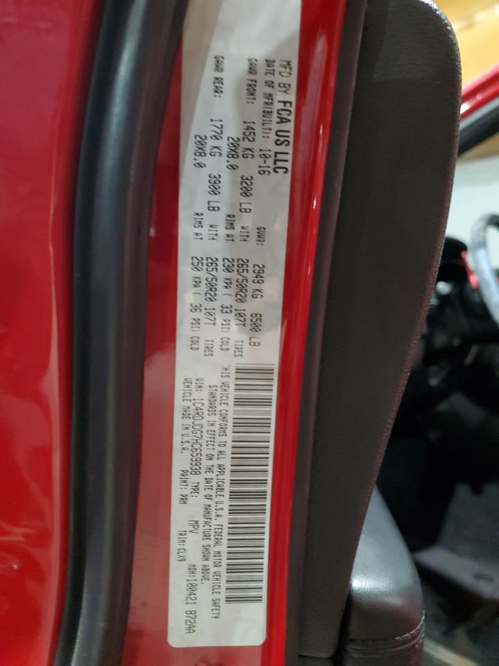 1C4RDJDG7HC659938 2017 Dodge Durango Gt