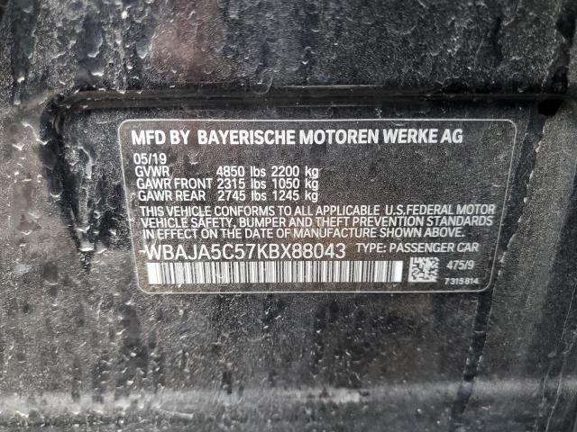 2019 BMW 530 I WBAJA5C57KBX88043