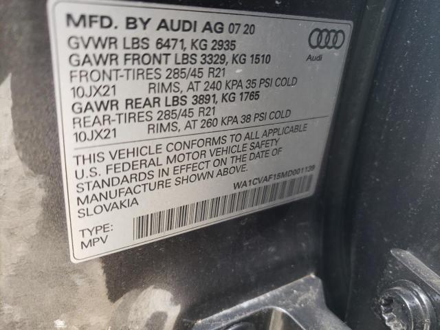 2021 AUDI Q8 PRESTIG WA1CVAF15MD001139