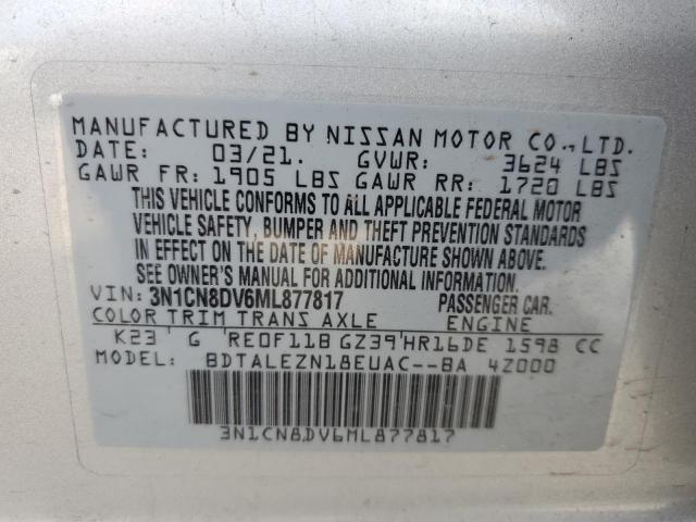 2021 Nissan Versa S VIN: 3N1CN8DV6ML877817 Lot: 48093744