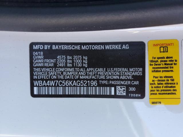 2019 BMW 440I WBA4W7C56KAG52196