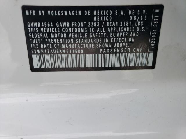 2019 VOLKSWAGEN GOLF ALLTR - 3VWH17AU6KM511509