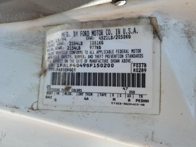 1995 Ford Mustang VIN: 1FALP4049SF150200 Lot: 48868194