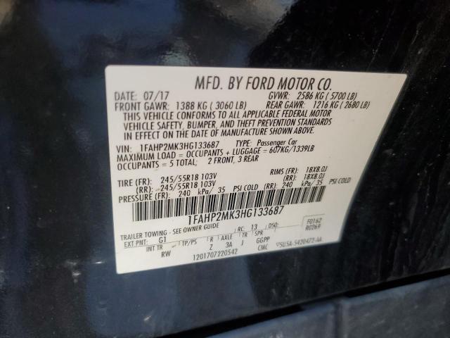 VIN 1FAHP2MK3HG133687 2017 FORD TAURUS no.12