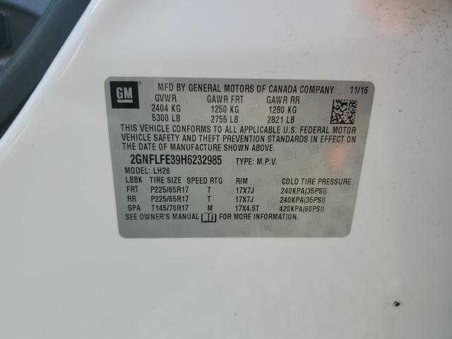 2017 CHEVROLET EQUINOX LT - 2GNFLFE39H6232985