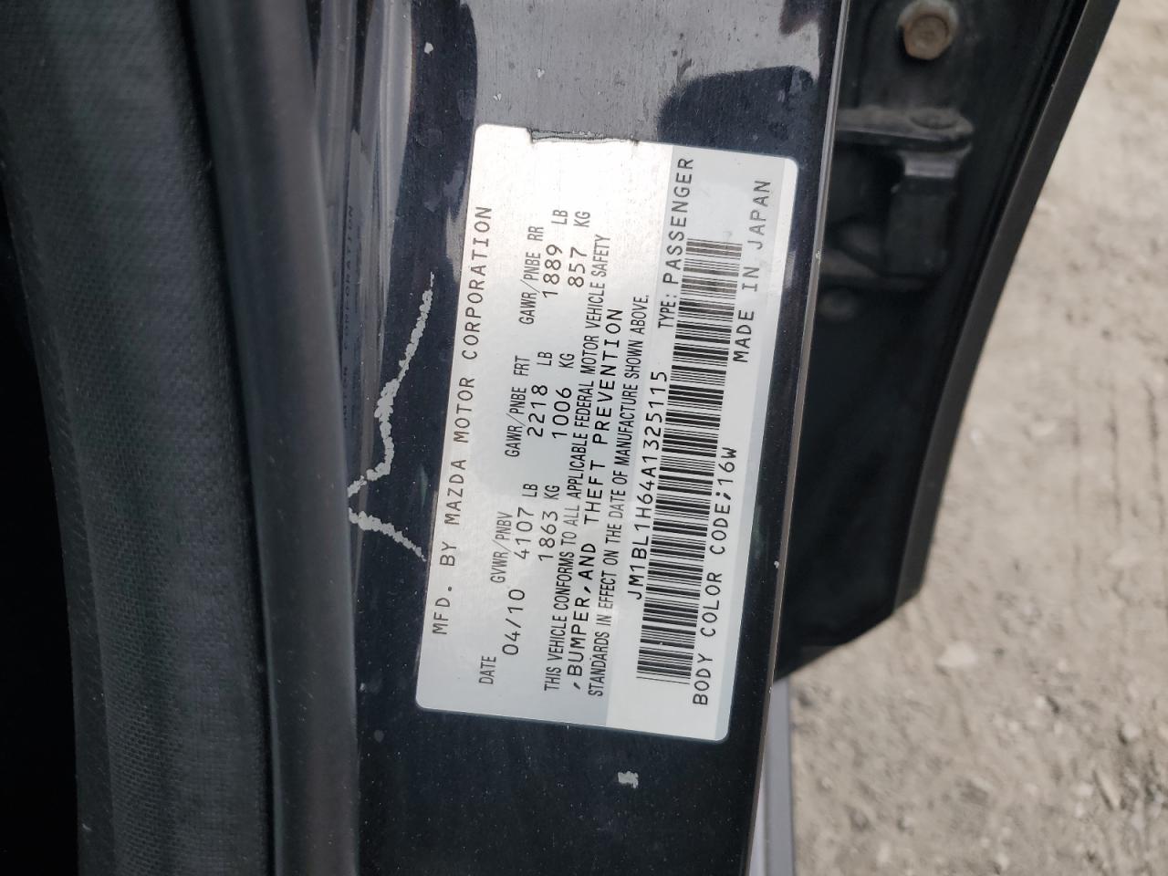 JM1BL1H64A1325115 2010 Mazda 3 S