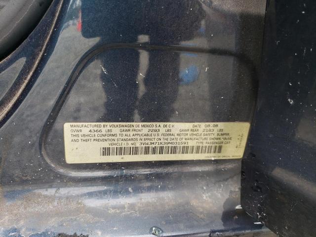 2009 Volkswagen Jetta S VIN: 3VWJM71K39M031591 Lot: 45721004