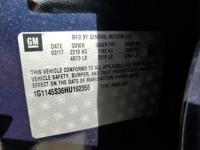 2017 Chevrolet Impala Premier VIN: 1G1145S36HU192356 Lot: 46799414