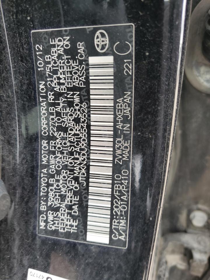 JTDKN3DU9D5543526 2013 Toyota Prius