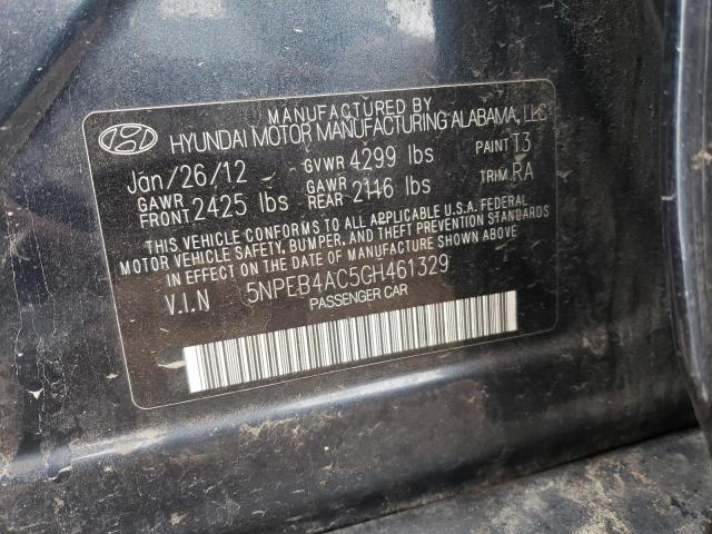 Lot #2443352753 2012 HYUNDAI SONATA GLS salvage car