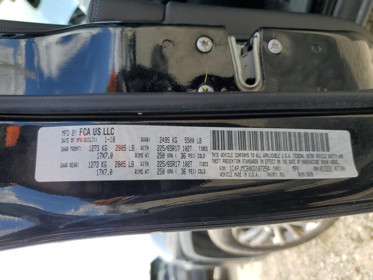 1C4PJMCB0KD107254 2019 Jeep Cherokee Latitude