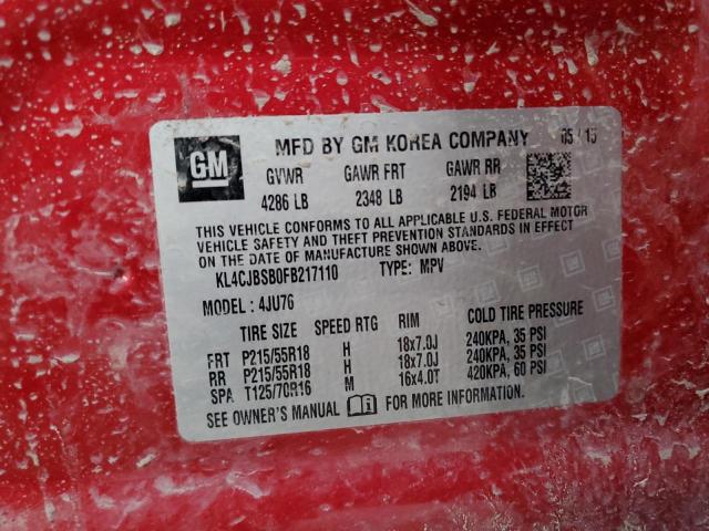 2015 BUICK ENCORE CON - KL4CJBSB0FB217110