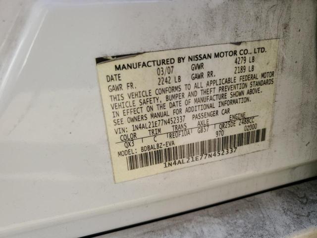 2007 Nissan Altima 2.5 VIN: 1N4AL21E77N452337 Lot: 47829204