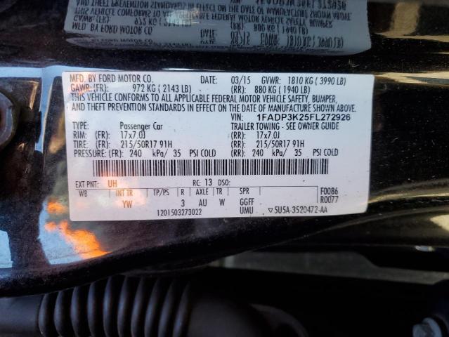 2015 Ford Focus Se VIN: 1FADP3K25FL272926 Lot: 47959874