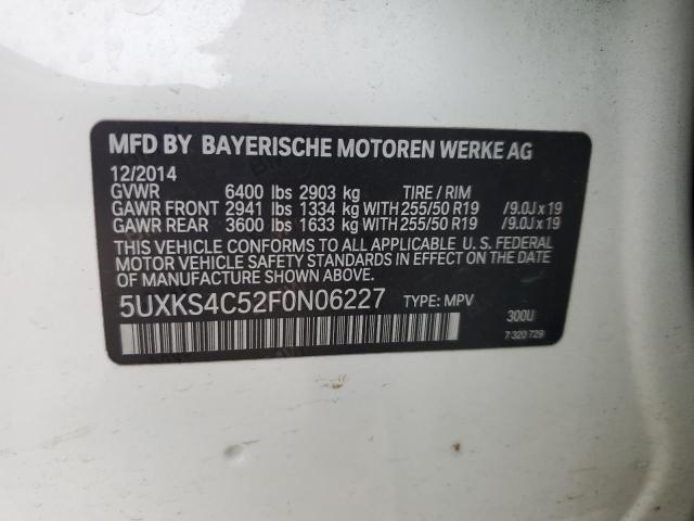 VIN 5UXKS4C52F0N06227 2015 BMW X5, Xdrive35D no.12