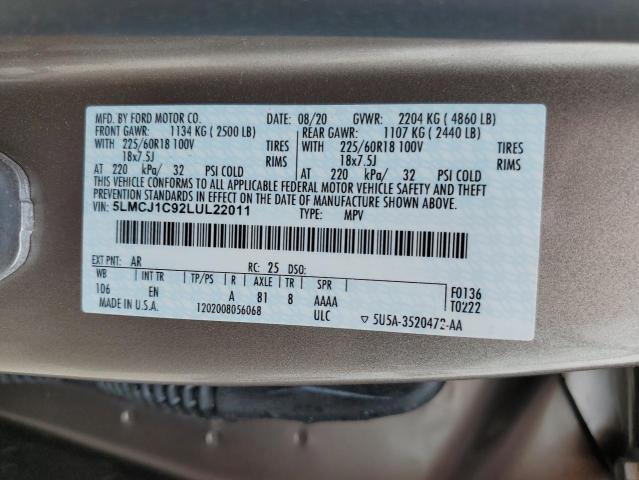 2020 LINCOLN CORSAIR - 5LMCJ1C92LUL22011