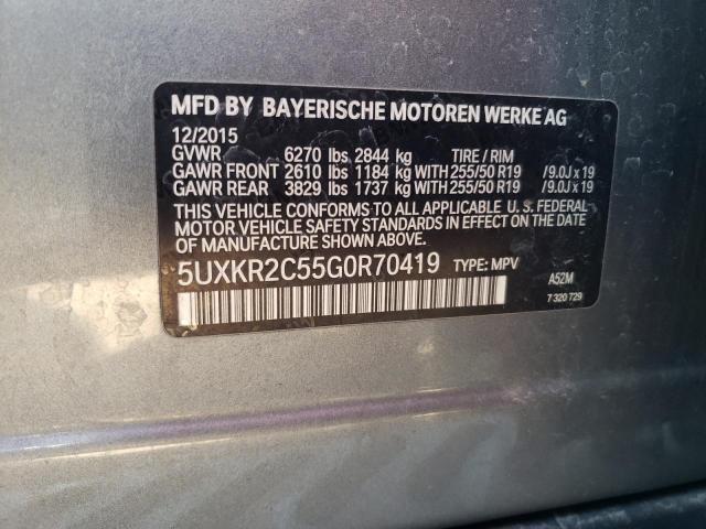 VIN 5UXKR2C55G0R70419 2016 BMW X5, Sdrive35I no.13