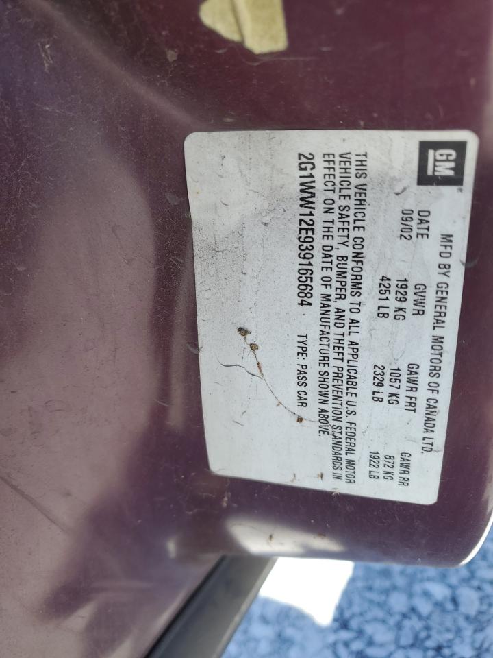 2G1WW12E939165684 2003 Chevrolet Monte Carlo Ls