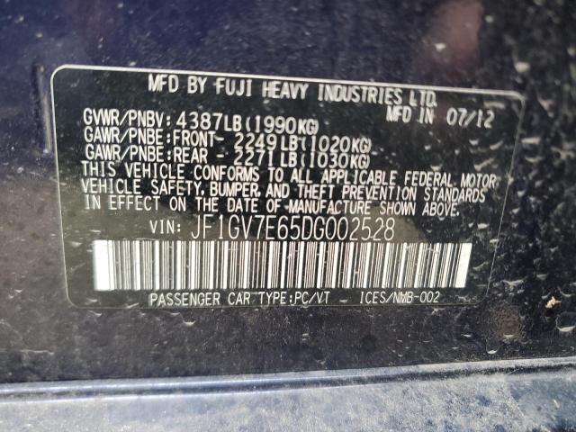 2013 Subaru Impreza Wrx VIN: JF1GV7E65DG002528 Lot: 45500484