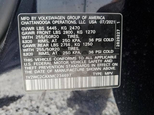 2021 VOLKSWAGEN ATLAS CROS - 1V2WC2CAXMC234697