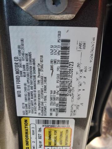 VIN 3FA6P0HD7JR208123 2018 Ford Fusion, SE no.12