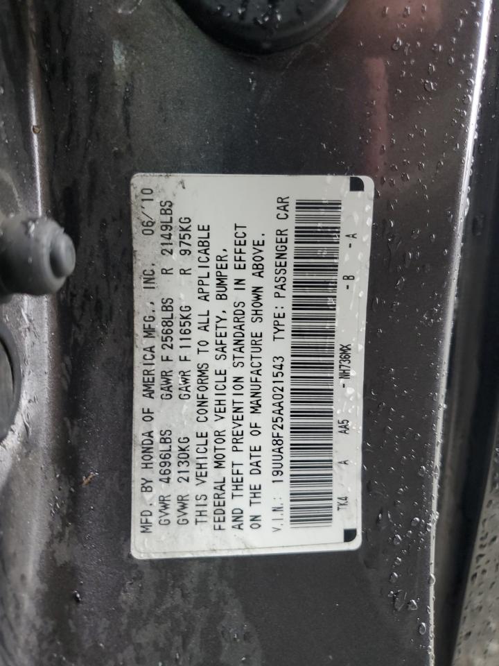 19UUA8F25AA021543 2010 Acura Tl