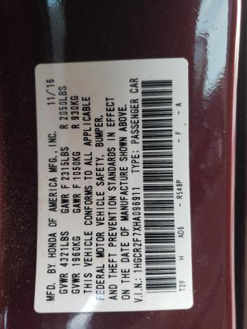 2017 HONDA ACCORD EX - 1HGCR2F7XHA096911