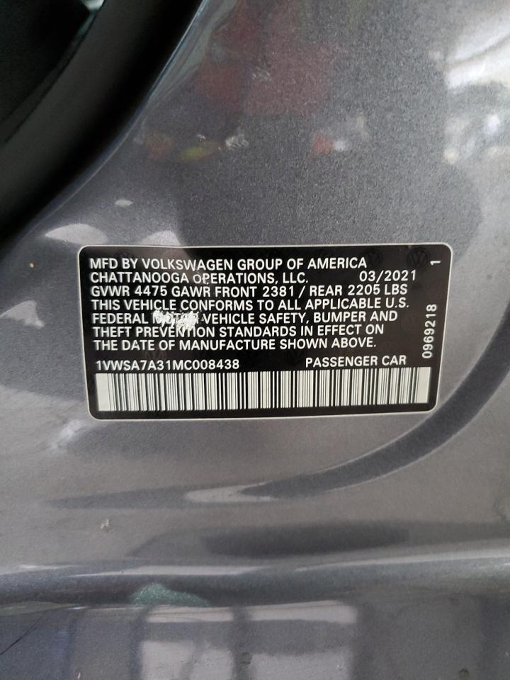 1VWSA7A31MC008438 2021 Volkswagen Passat Se