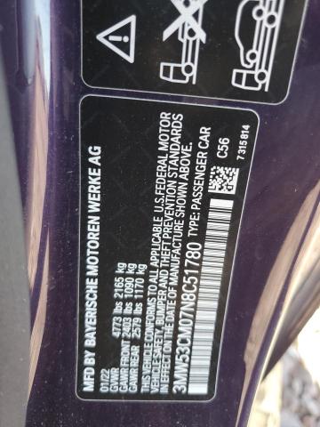 VIN 3MW53CM07N8C51780 2022 BMW 2 Series, M240XI no.12