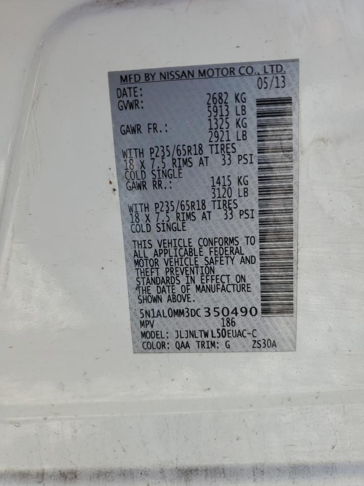 5N1AL0MM3DC350490 2013 Infiniti Jx35