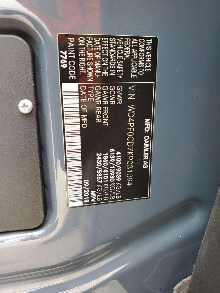 WD4PF0CD7KP031094 2019 Mercedes-Benz Sprinter 2500/3500