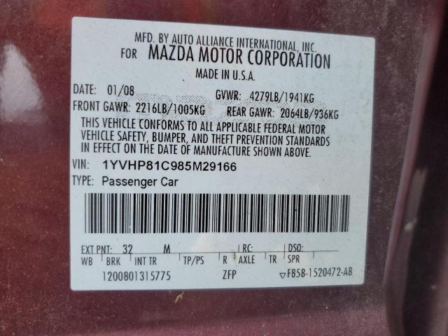 1YVHP81C985M29166 | 2008 Mazda 6 i