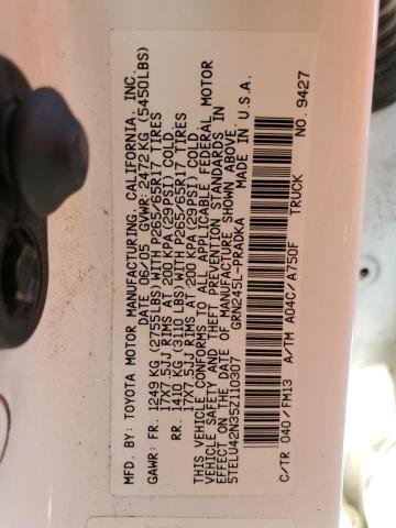 2005 Toyota Tacoma Double Cab VIN: 5TELU42N35Z110307 Lot: 44998594