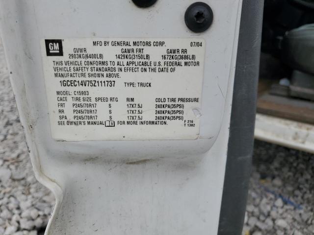 2005 Chevrolet Silverado C1500 VIN: 1GCEC14V75Z111737 Lot: 46386354