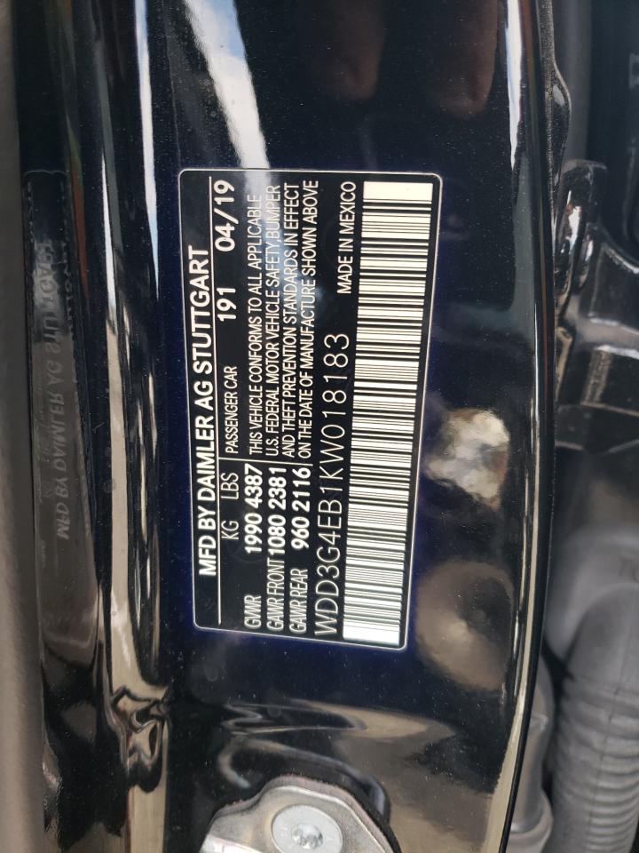 2019 Mercedes-Benz A 220 vin: WDD3G4EB1KW018183