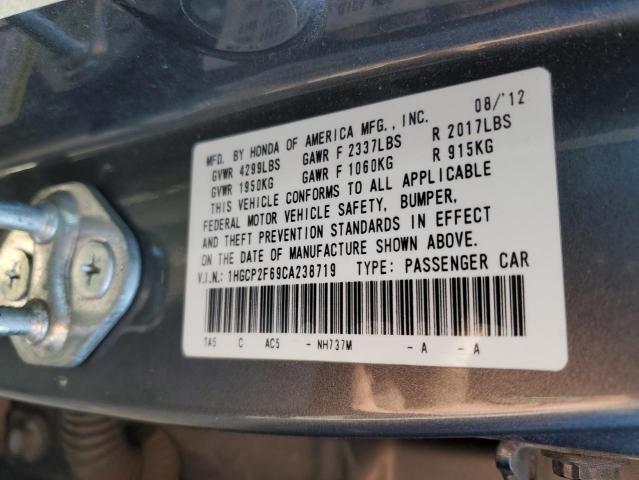 1HGCP2F69CA238719 2012 Honda Accord Se