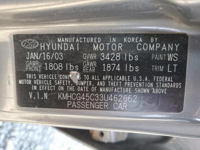 2003 Hyundai Accent Gl VIN: KMHCG45C33U462662 Lot: 48002894