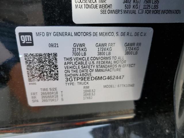 2021 GMC SIERRA K15 - 3GTP9EED6MG462447